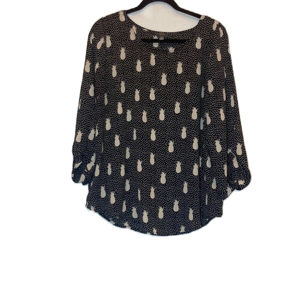 Mix By 41 Hawthorn Pineapple Print Blouse Size L